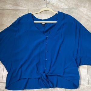 Express, bright blue blouse w Buttons